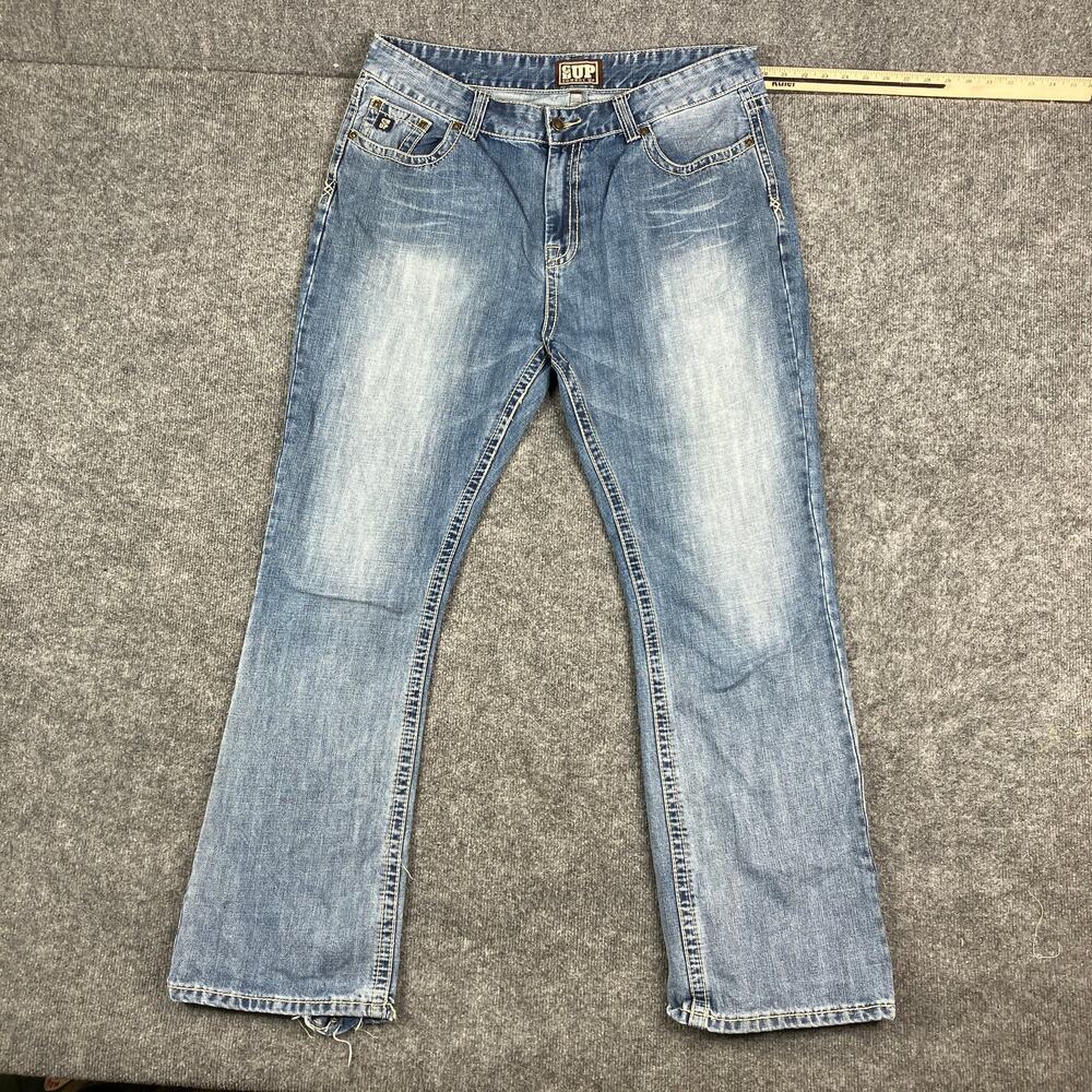 Cowboy Up Jeans Mens 40 Blue Bootcut Western Style Contrast Stitching‎